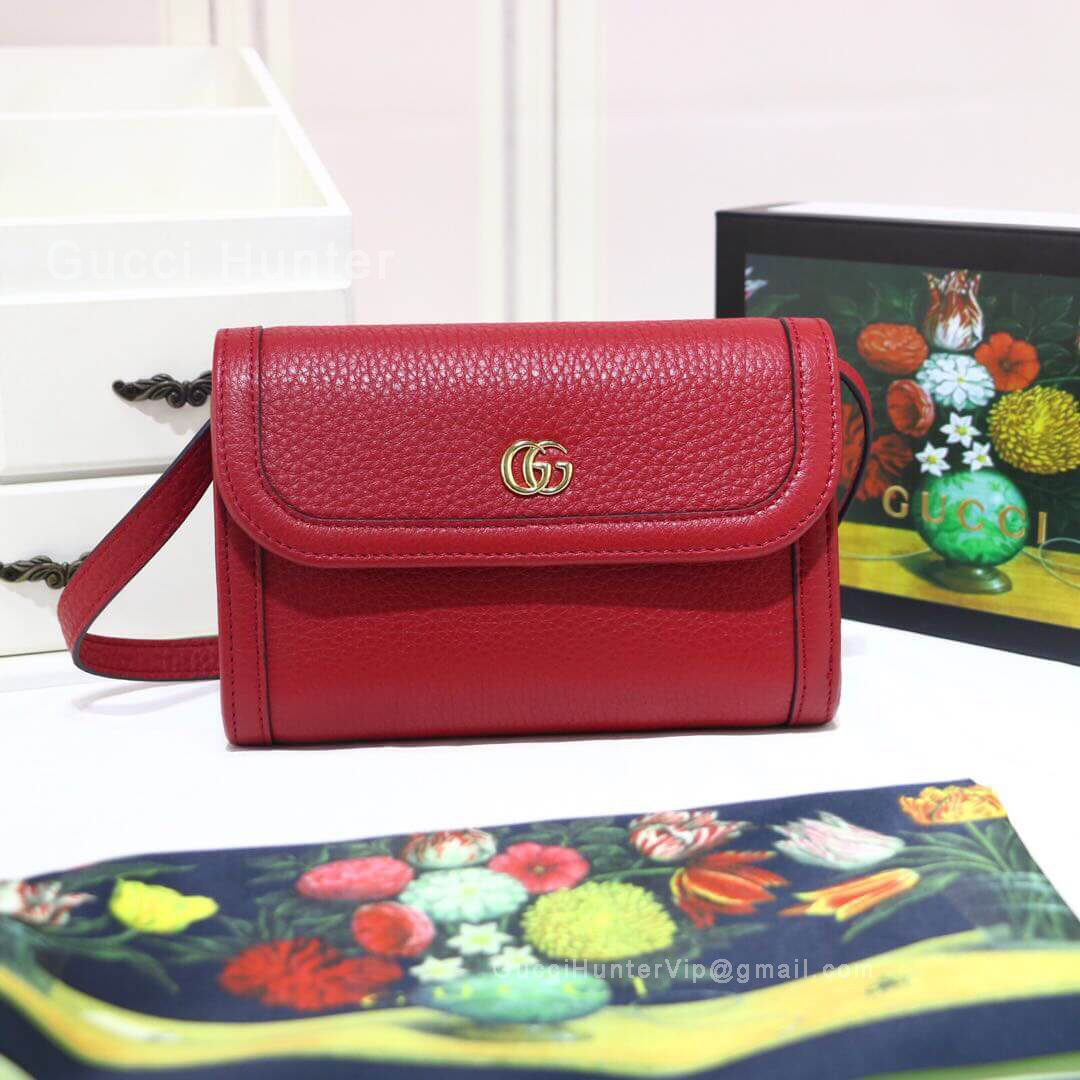 Gucci Leather Shoulder Bag Red 497984